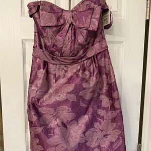 Vera Wang Strapless Dress in Pink Floral